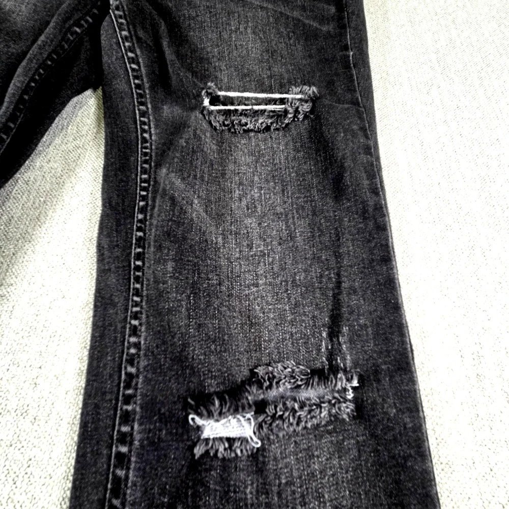 We The Free Black Skinny Jeans‎ Women's 28 Destroyed Scallop Hem Grunge Skater